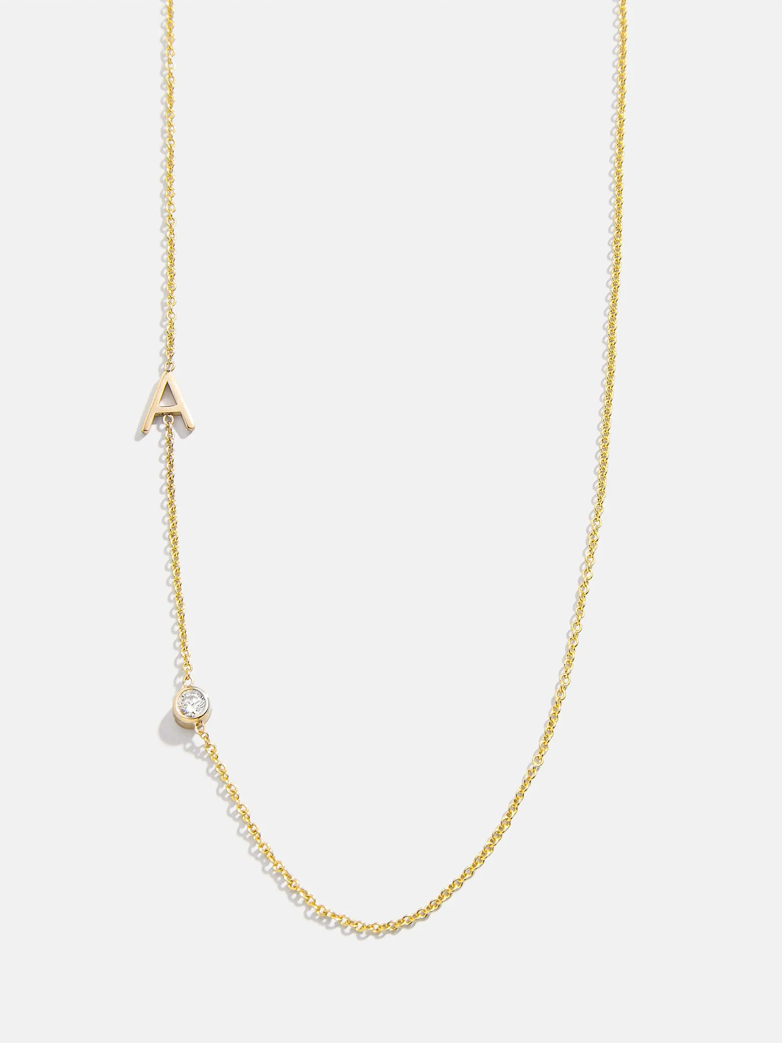 Maya Brenner Monogram Necklace with Diamond - Gold sold by BaubleBar
