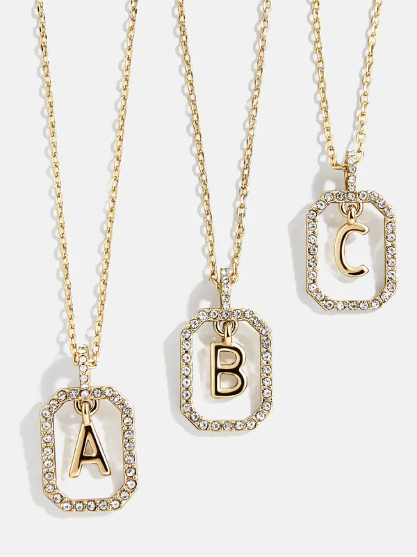 Alicia Initial Necklace - Gold/Pavé sold by BaubleBar