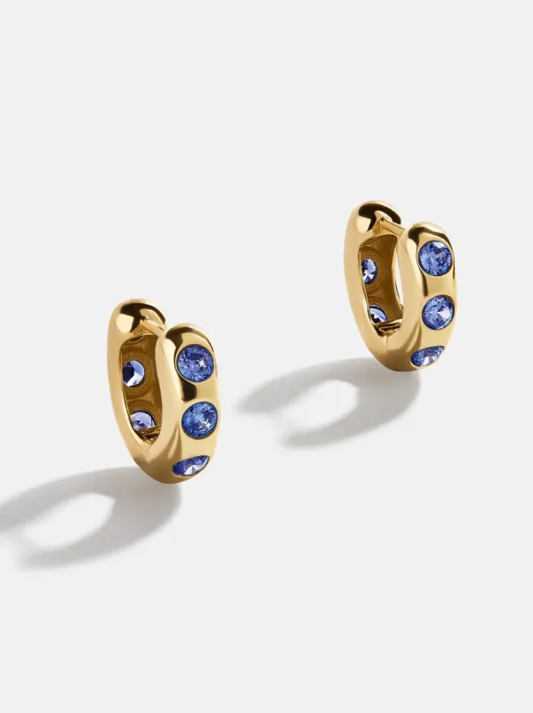 Sydney 18K Gold Plated Sterling Silver Birthstone Earrings - Sapphire sold by BaubleBar