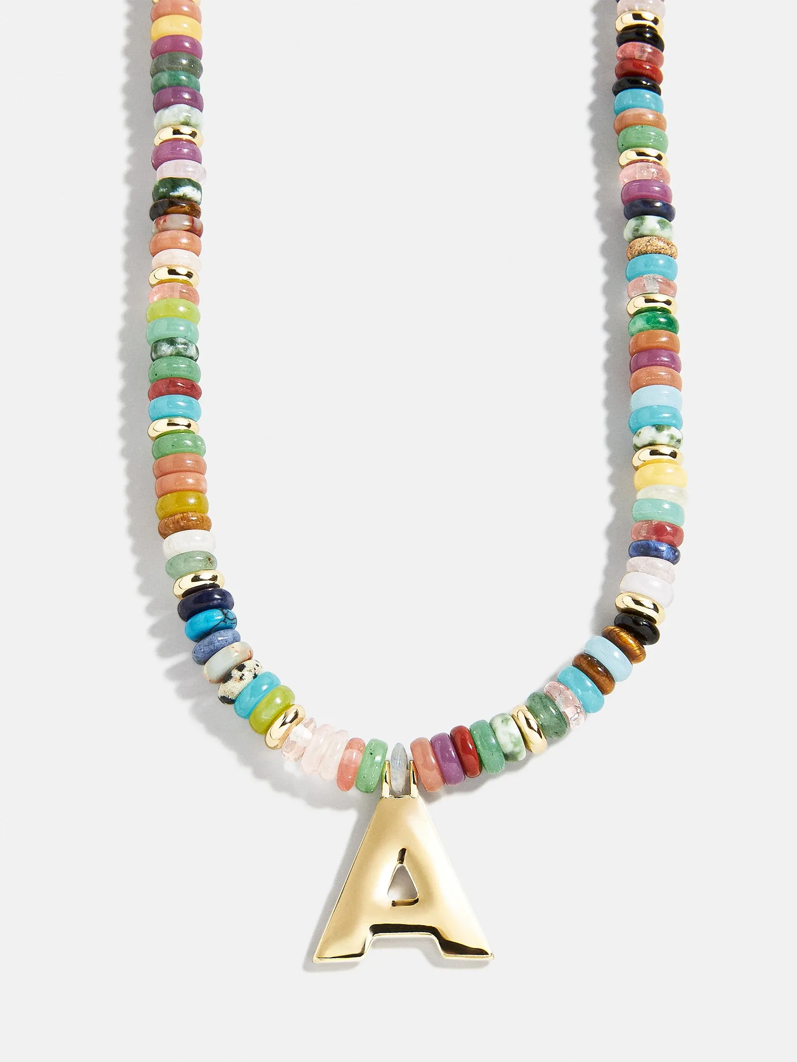 Semi-Precious Block Initial Necklace - Multi/Gold sold by BaubleBar product image thumbnail 3