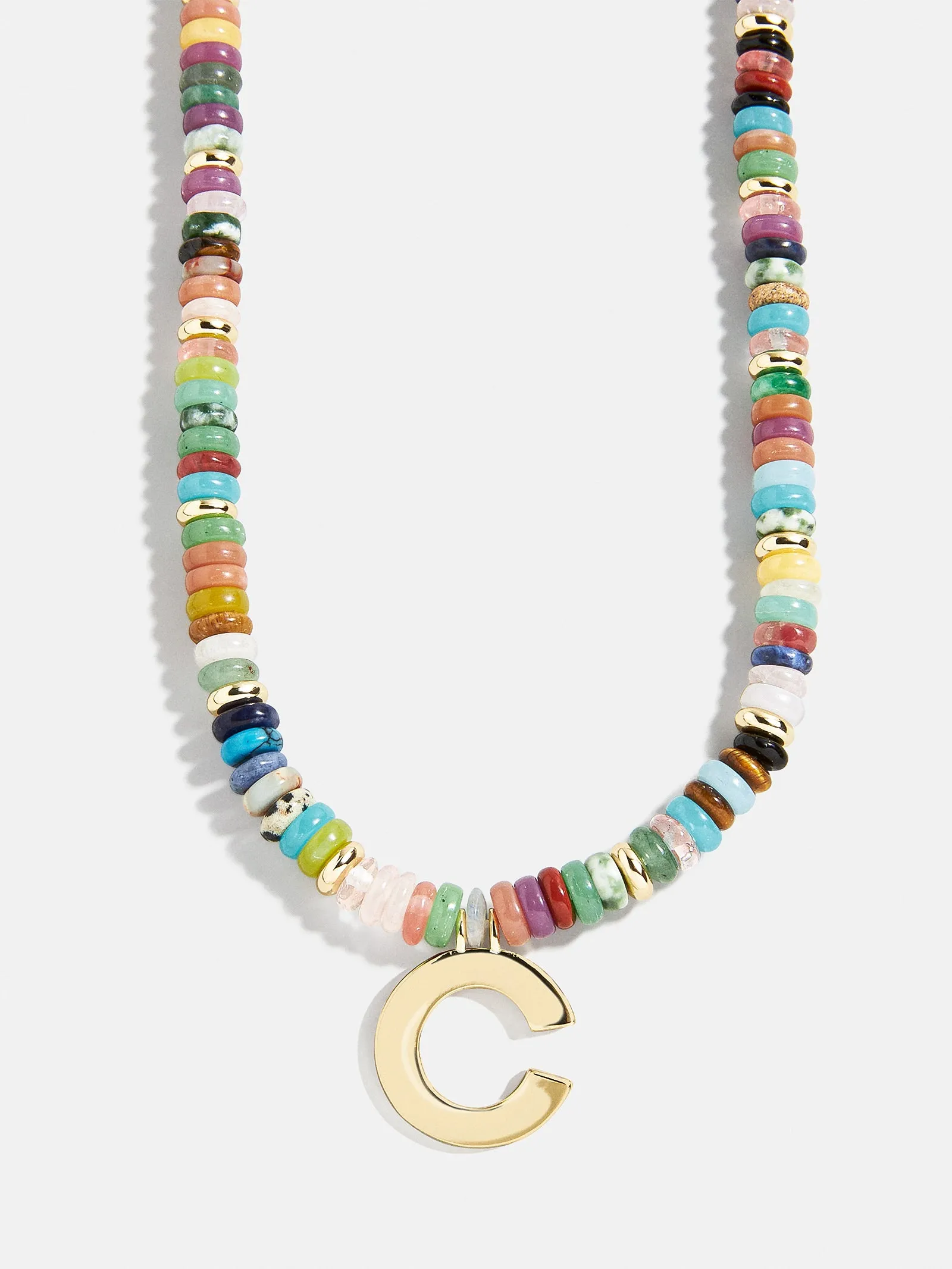 Semi-Precious Block Initial Necklace - Multi/Gold sold by BaubleBar product image thumbnail 5