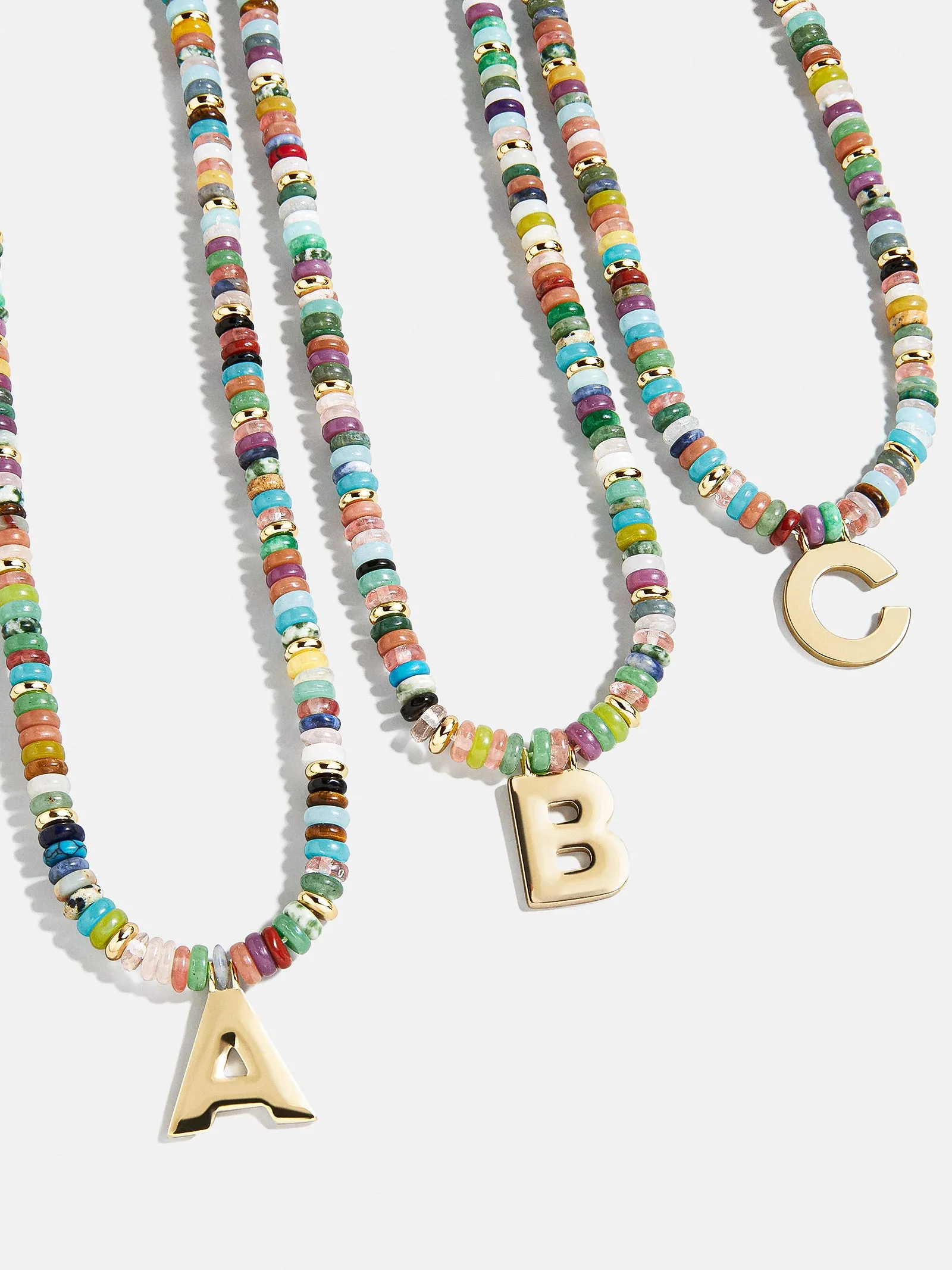 Semi-Precious Block Initial Necklace - Multi/Gold sold by BaubleBar