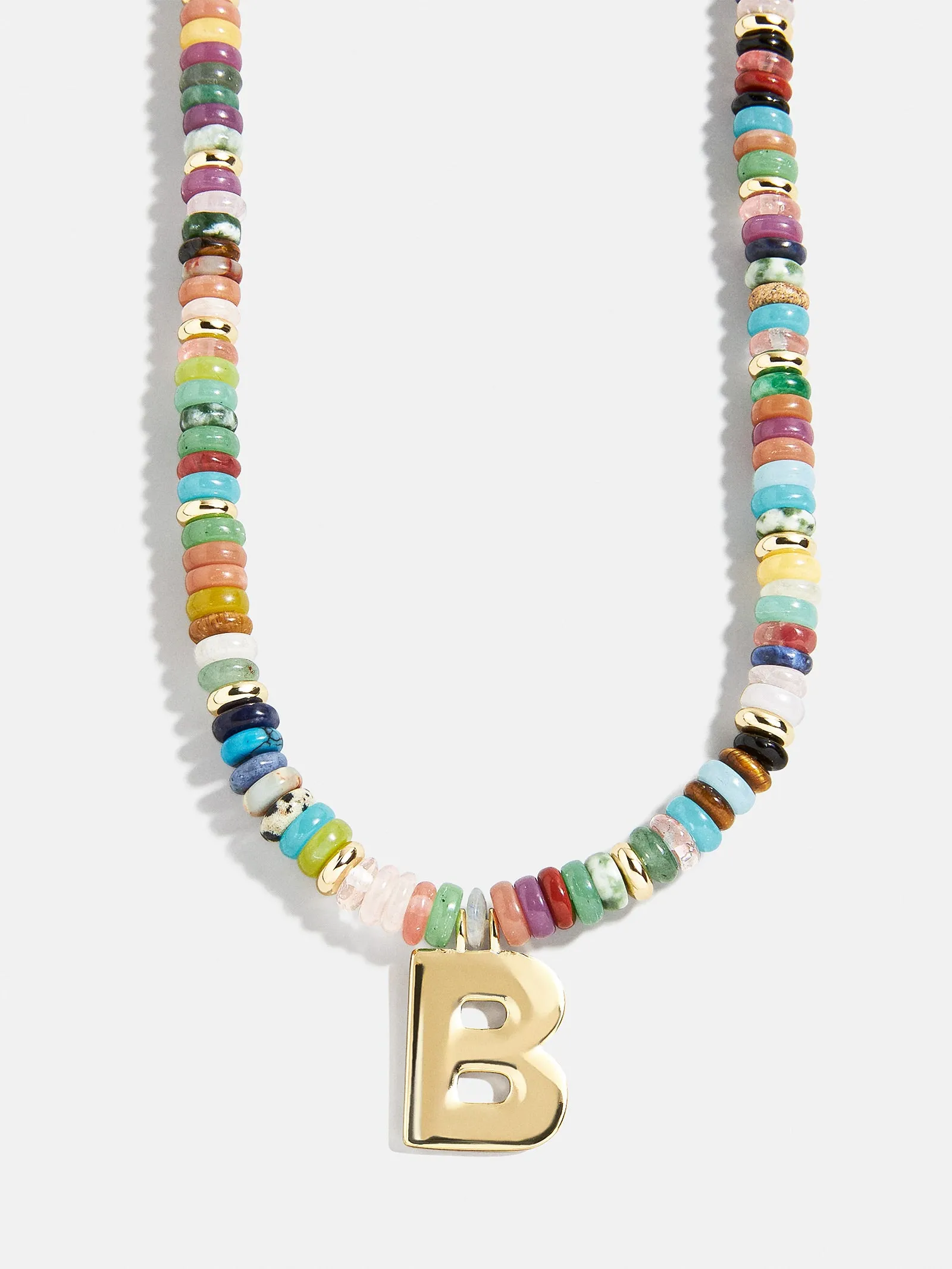 Semi-Precious Block Initial Necklace - Multi/Gold sold by BaubleBar product image thumbnail 4