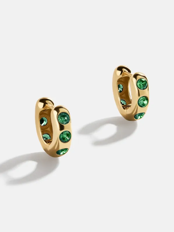Sydney 18K Gold Plated Sterling Silver Birthstone Earrings - Emerald sold by BaubleBar