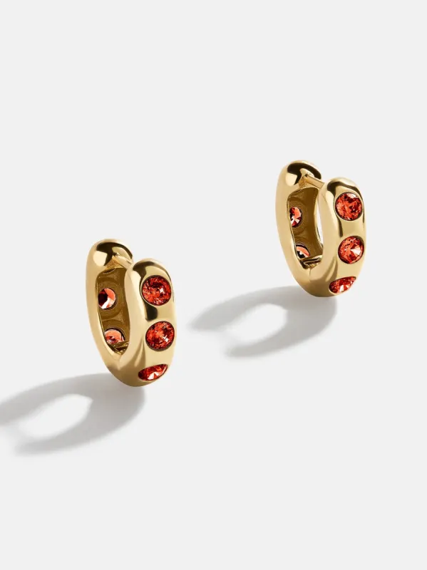 Sydney 18K Gold Plated Sterling Silver Birthstone Earrings - Garnet sold by BaubleBar