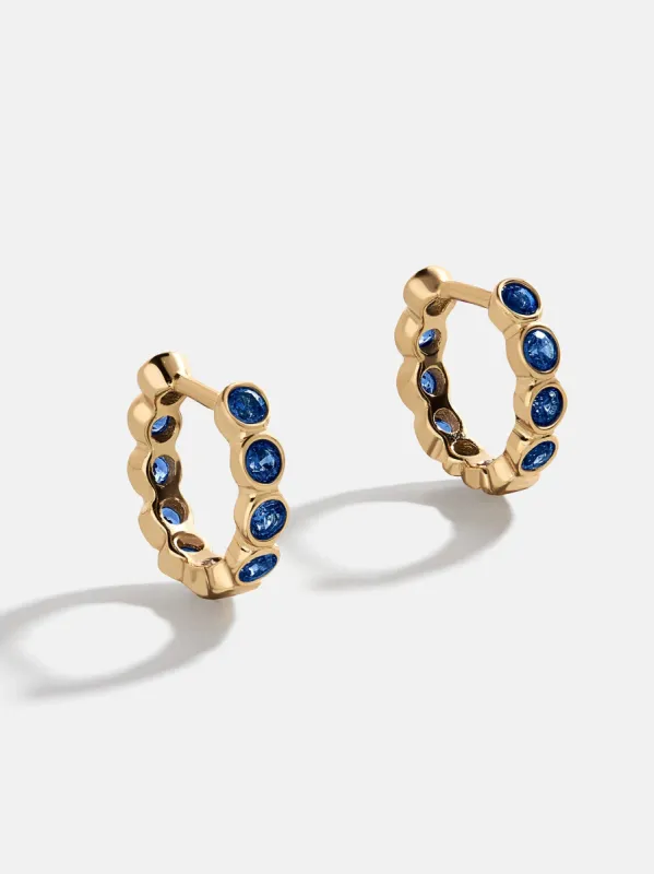 Jessica 18K Gold Birthstone Earrings - Sapphire sold by BaubleBar