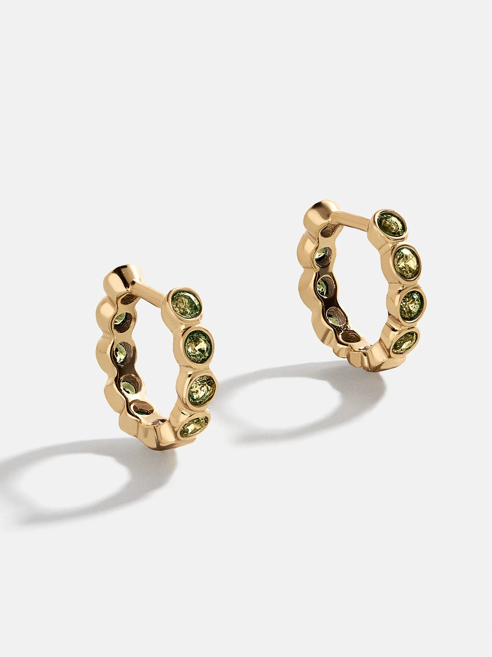 Jessica 18K Gold Plated Sterling Silver Birthstone Earrings - Peridot sold by BaubleBar