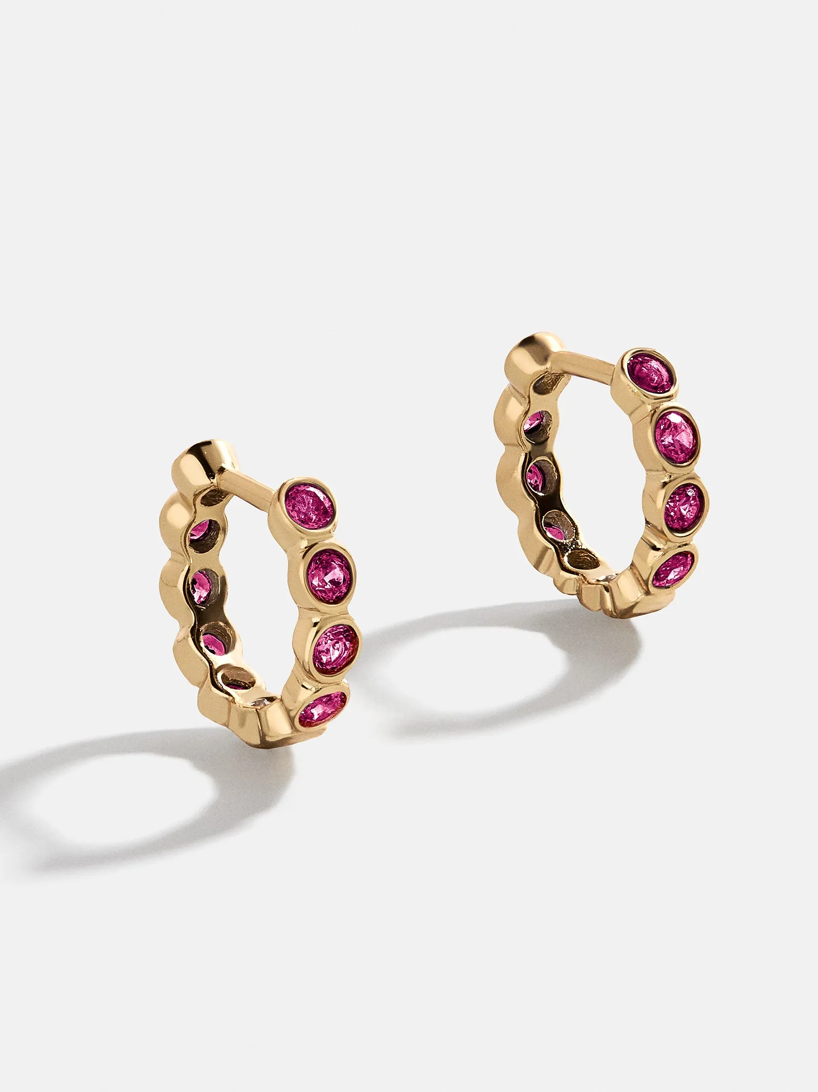 Jessica 18K Gold Plated Sterling Silver Birthstone Earrings - Ruby sold by BaubleBar