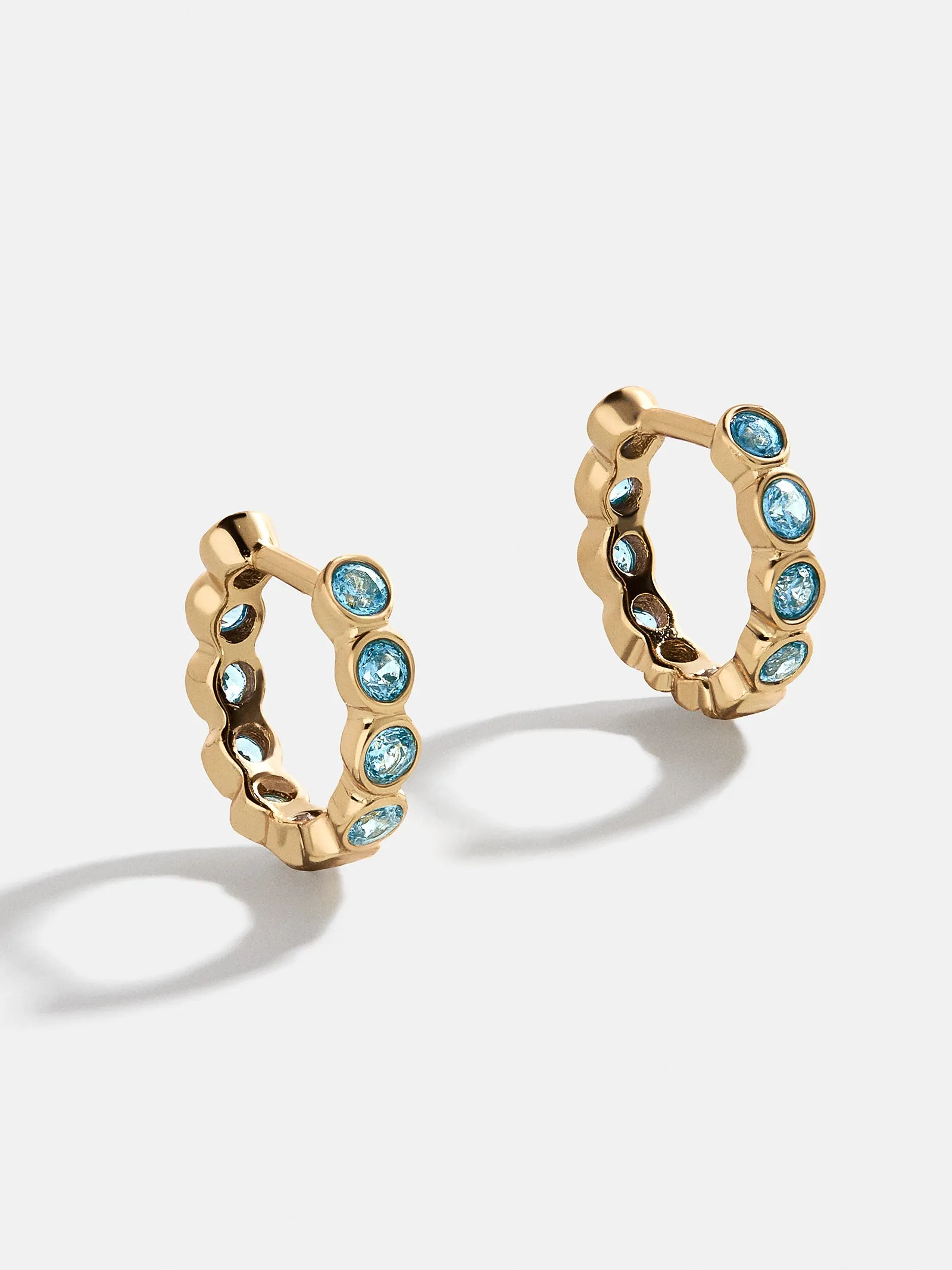 Jessica 18K Gold Birthstone Earrings - Aquamarine sold by BaubleBar