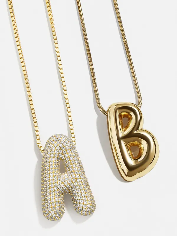 18K Gold Bubble Initial Necklace - 18K Gold Plated Sterling Silver sold by BaubleBar