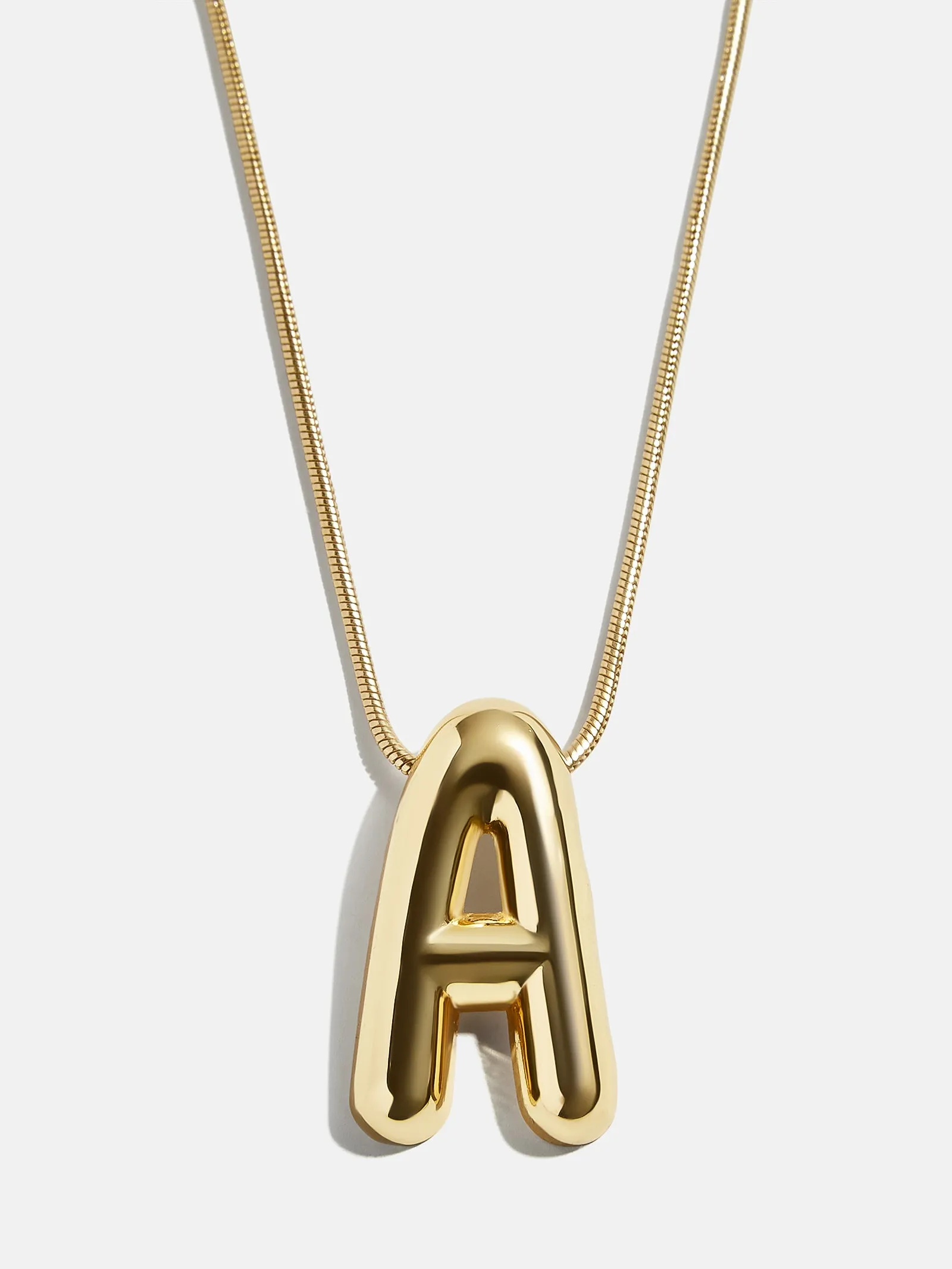 18K Gold Bubble Initial Necklace - 18K Gold Plated Sterling Silver sold by BaubleBar product image thumbnail 4
