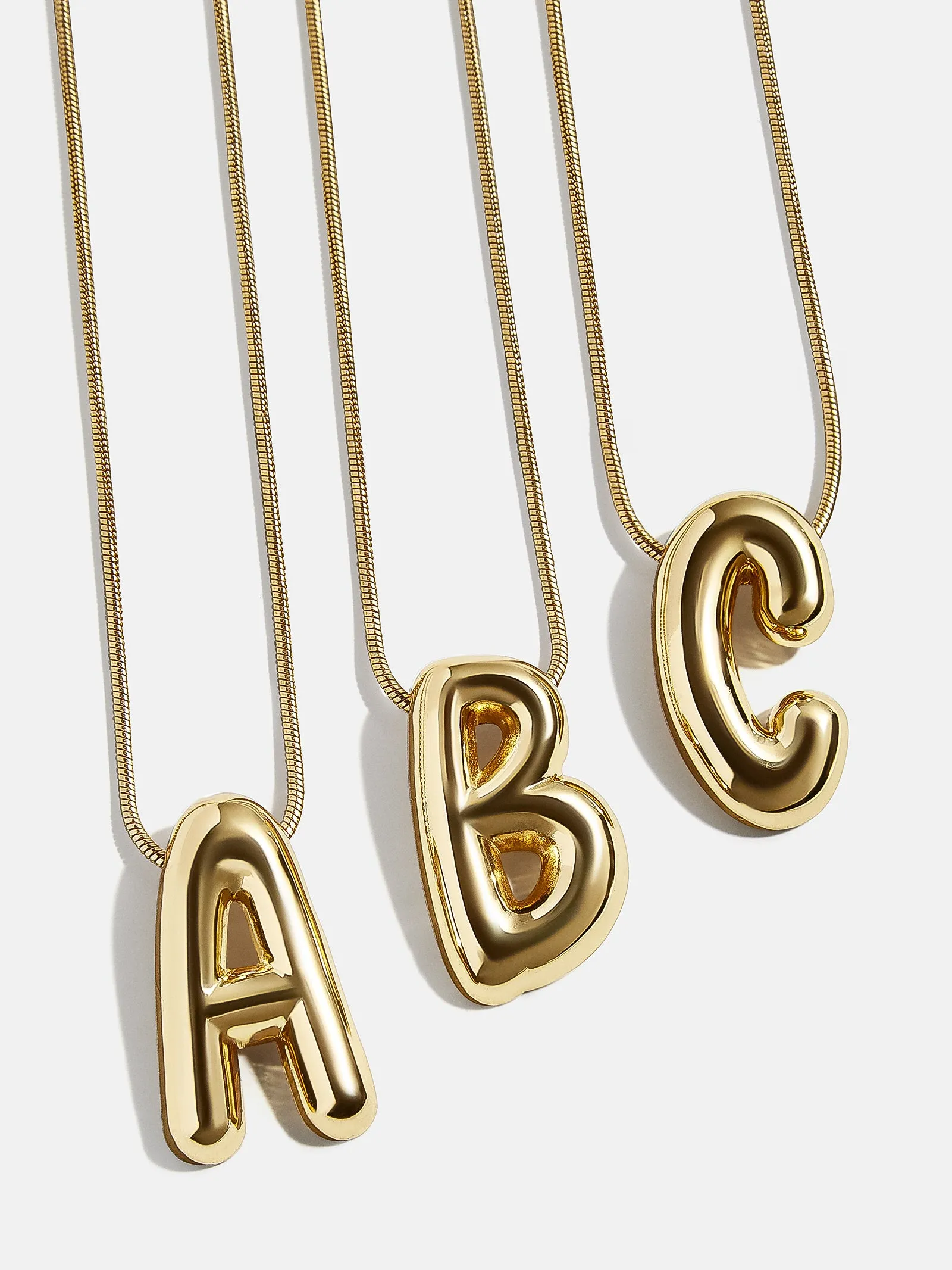 18K Gold Bubble Initial Necklace - 18K Gold Plated Sterling Silver sold by BaubleBar product image thumbnail 3