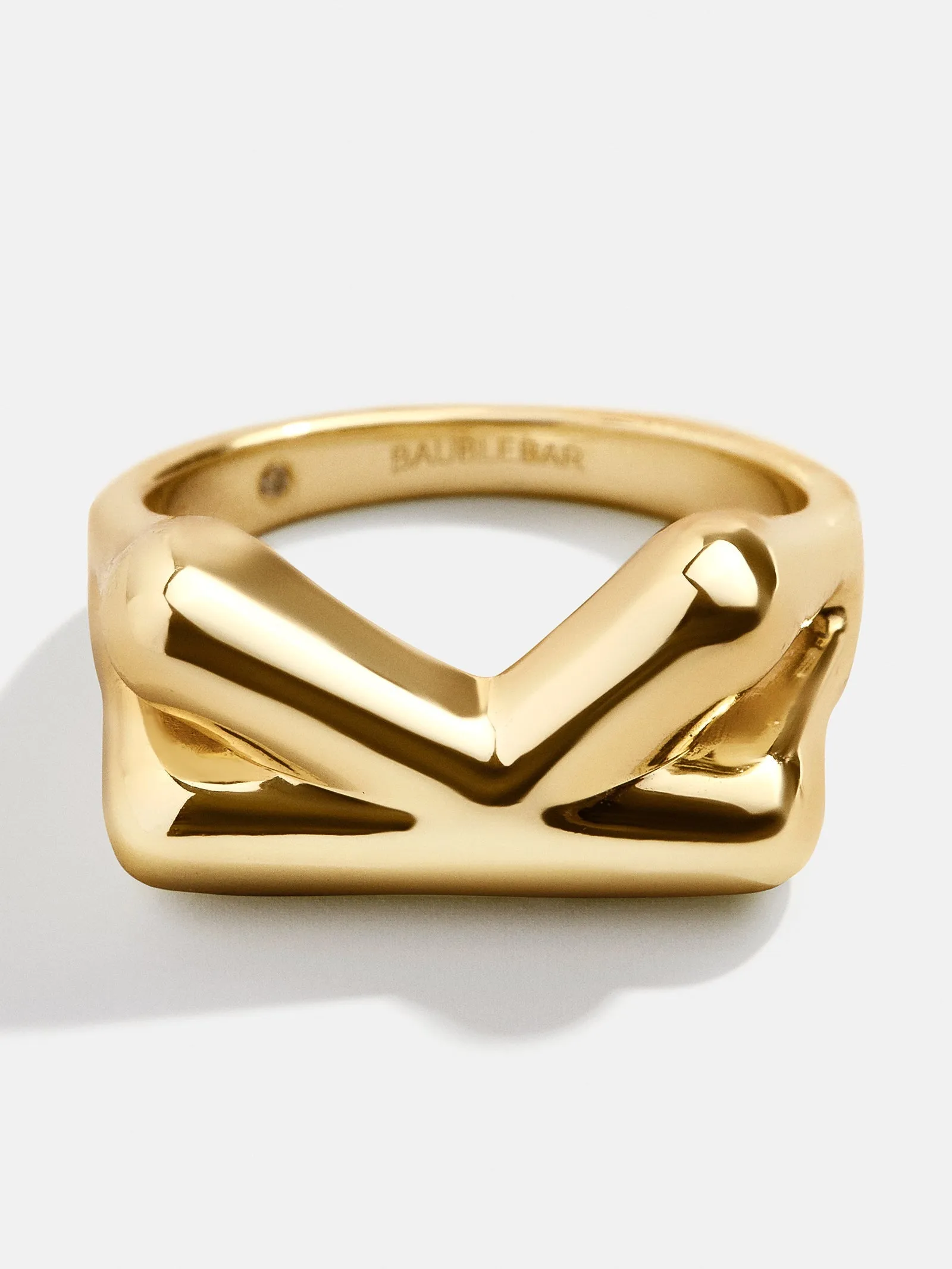 18K Gold Bubble Initial Ring - 18K Gold Plated Sterling Silver sold by BaubleBar product image thumbnail 5