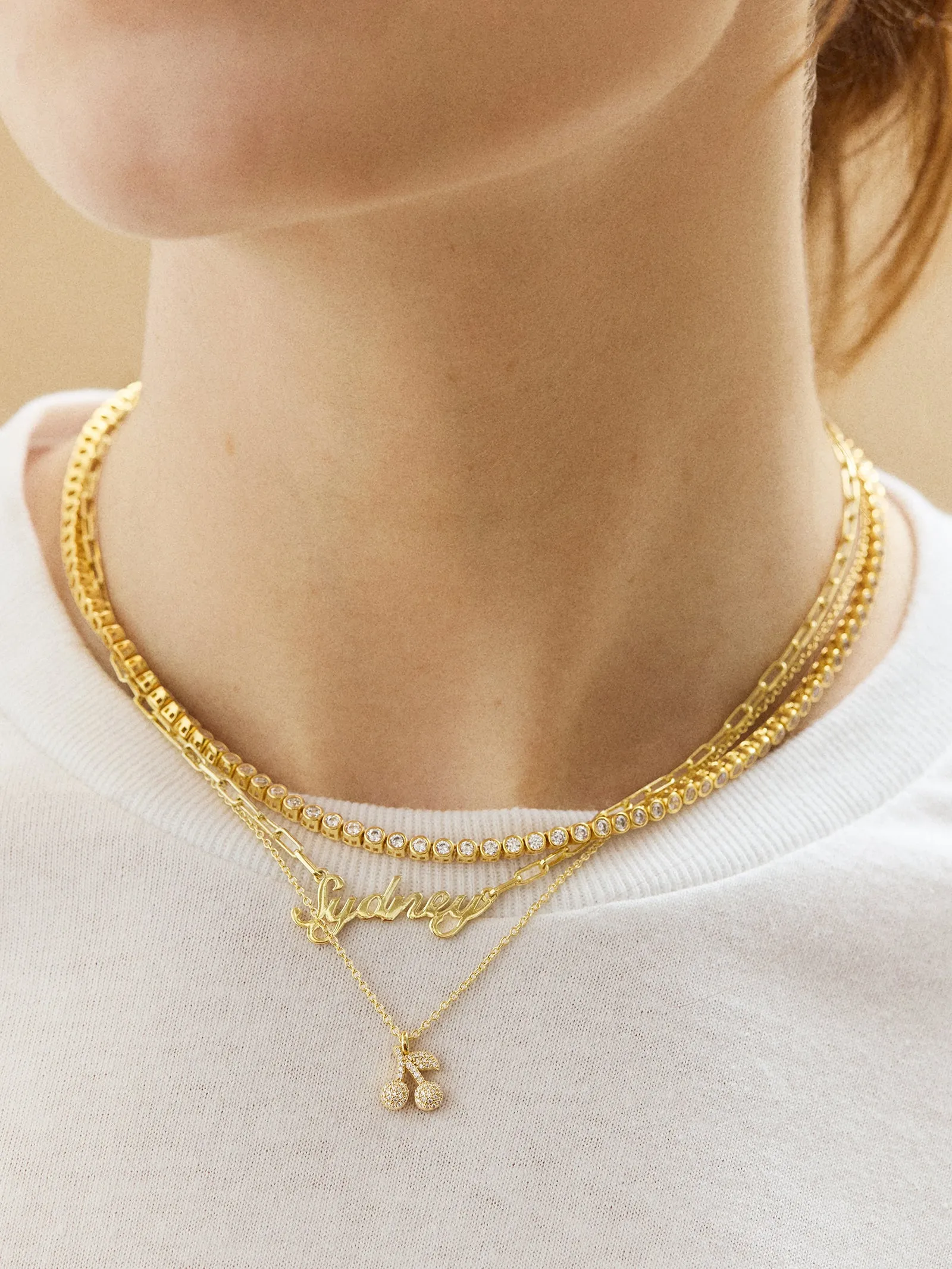 18K Gold Motif Necklace - Cherry sold by BaubleBar product image thumbnail 2