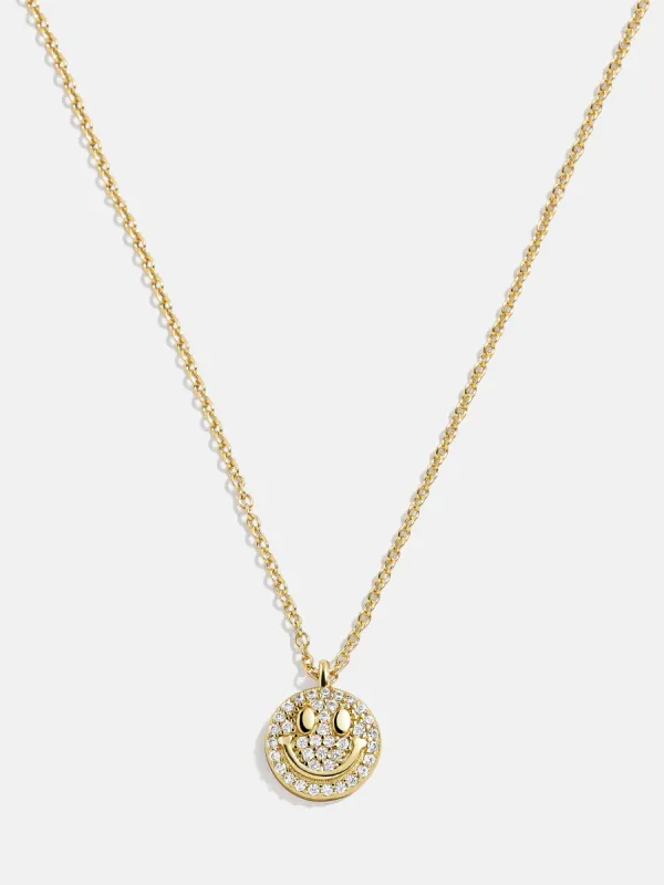 18K Gold Motif Necklace - Smiley Face sold by BaubleBar