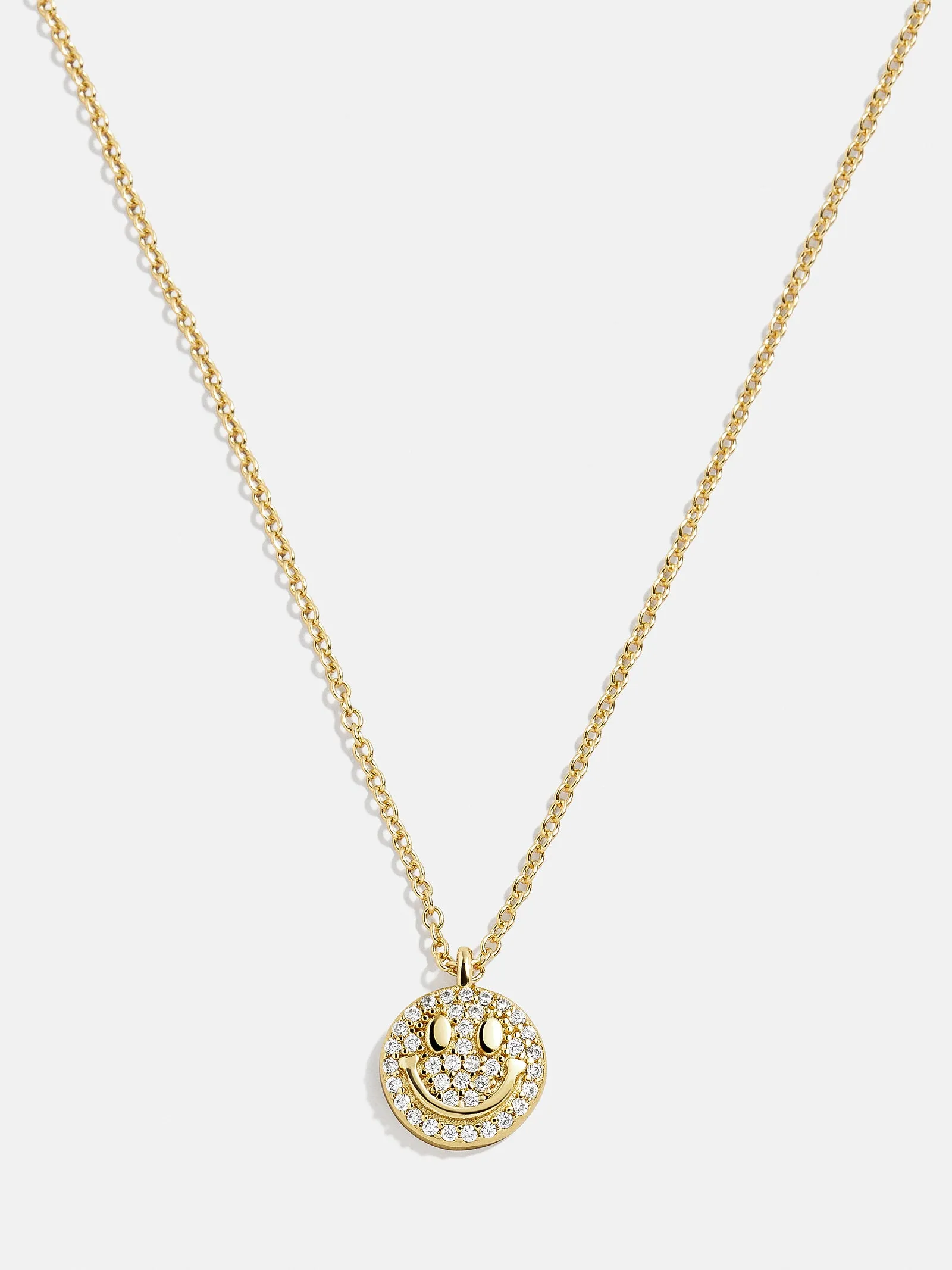 18K Gold Motif Necklace - Smiley Face sold by BaubleBar