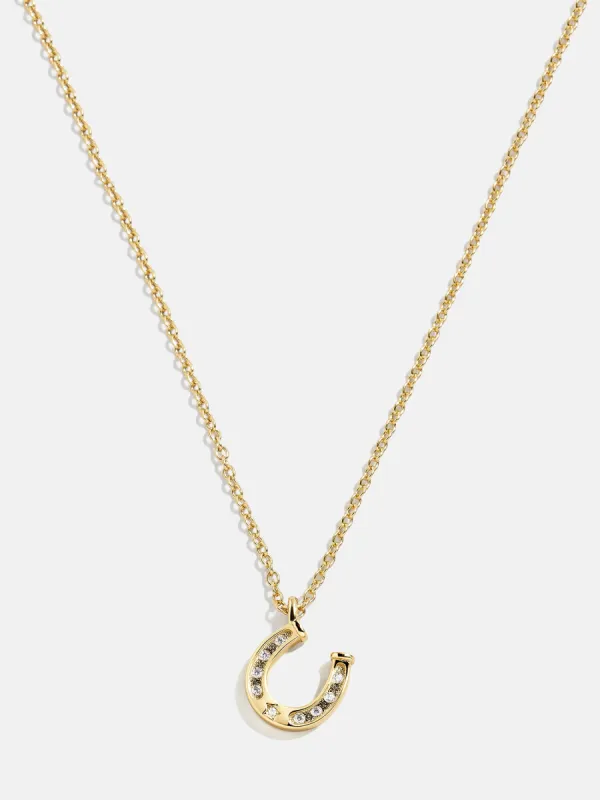 18K Gold Motif Necklace - Horseshoe sold by BaubleBar