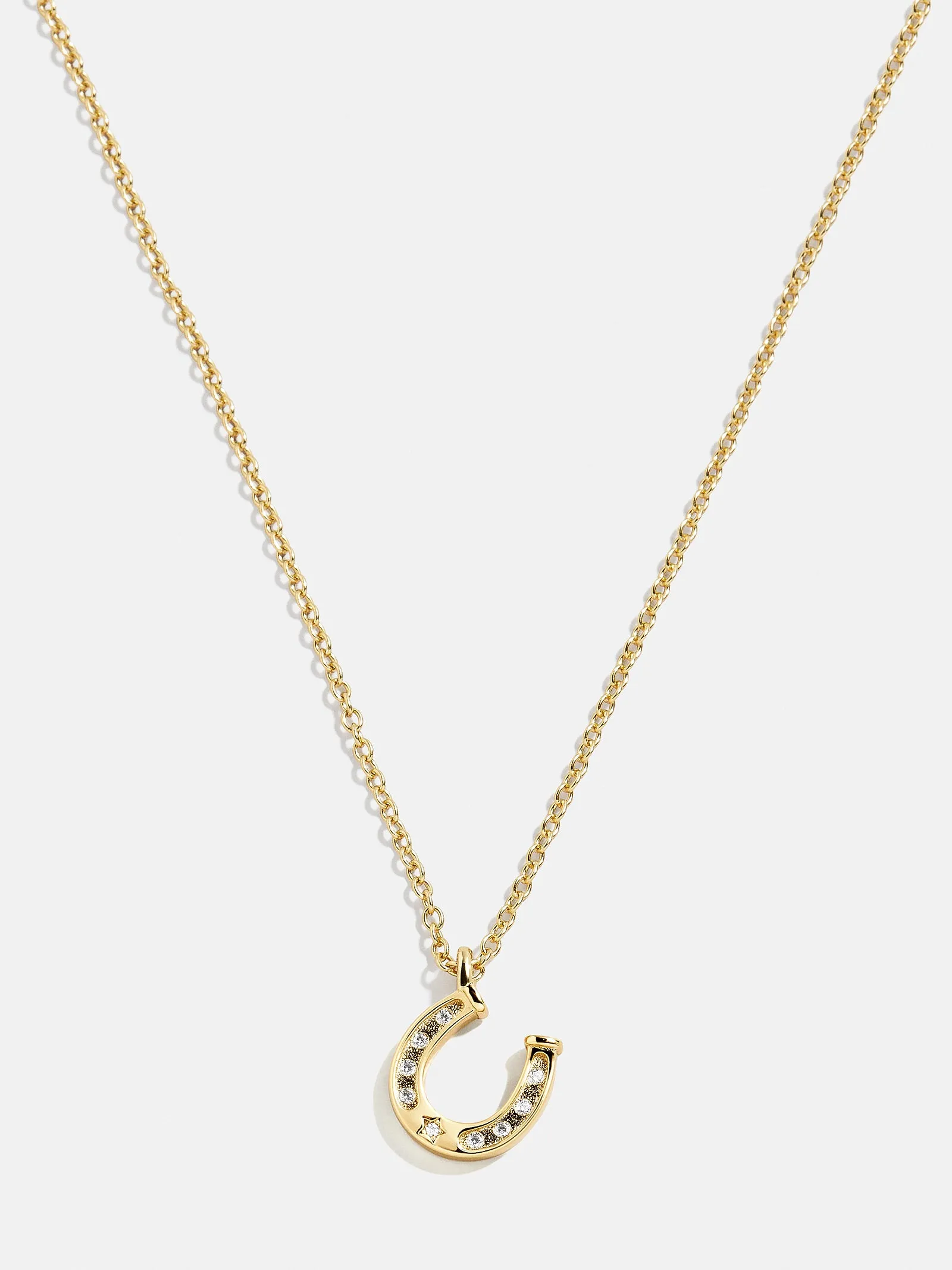 18K Gold Motif Necklace - Horseshoe sold by BaubleBar
