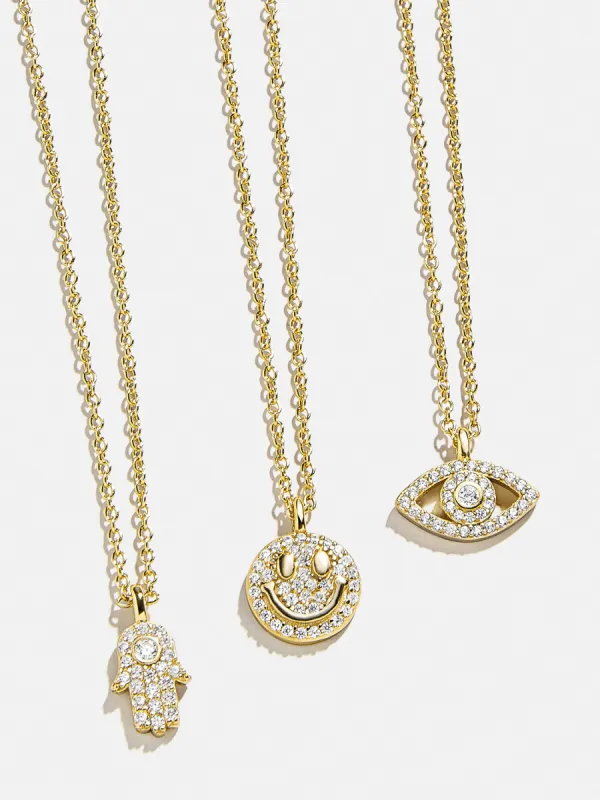 18K Gold Motif Necklace - Evil Eye sold by BaubleBar