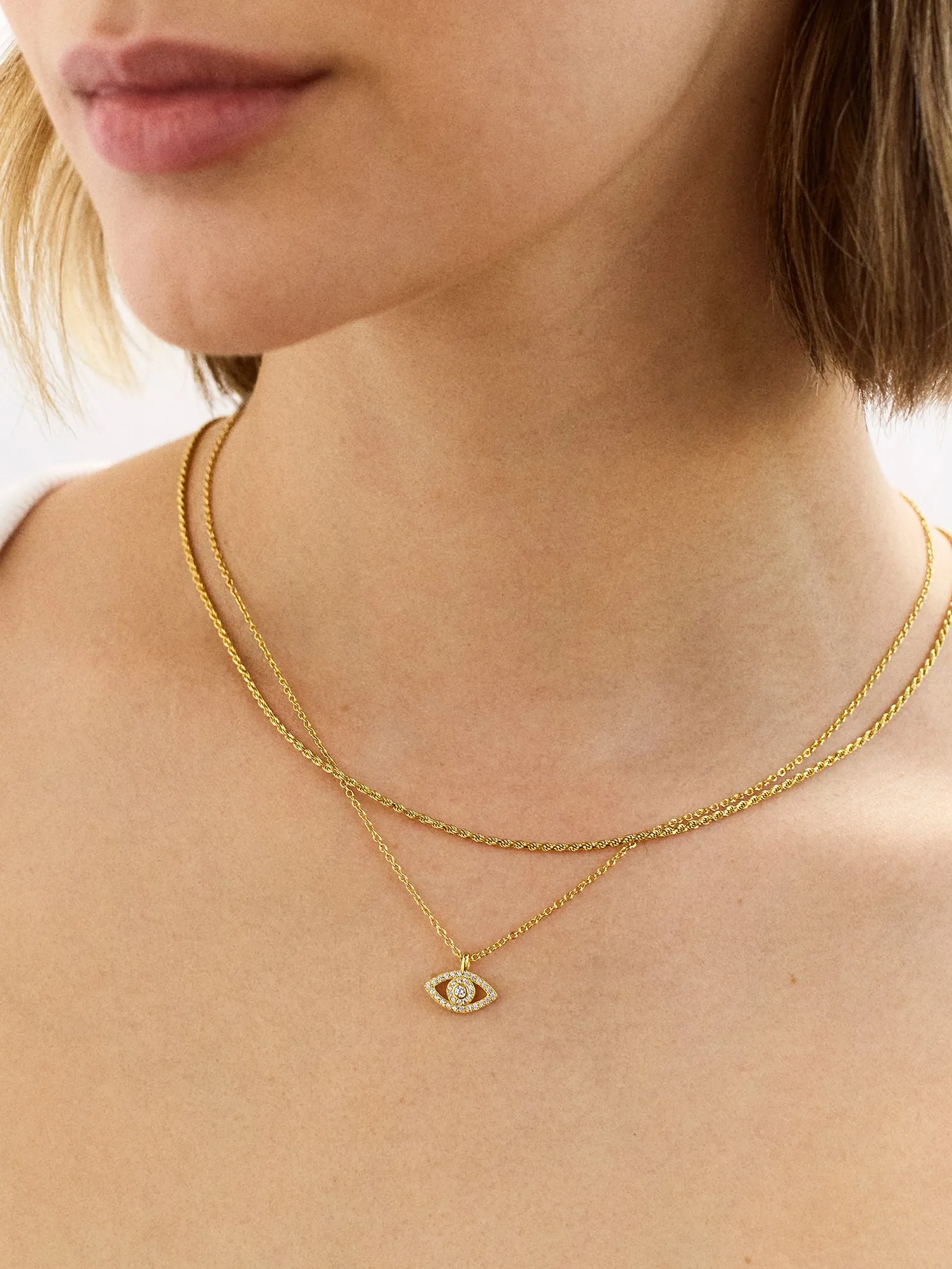 18K Gold Motif Necklace - Evil Eye sold by BaubleBar product image thumbnail 2