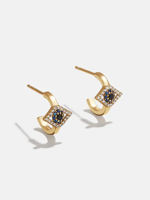 18K Gold Evil Eye Delicate Hoop Earrings - Evil Eye sold by BaubleBar
