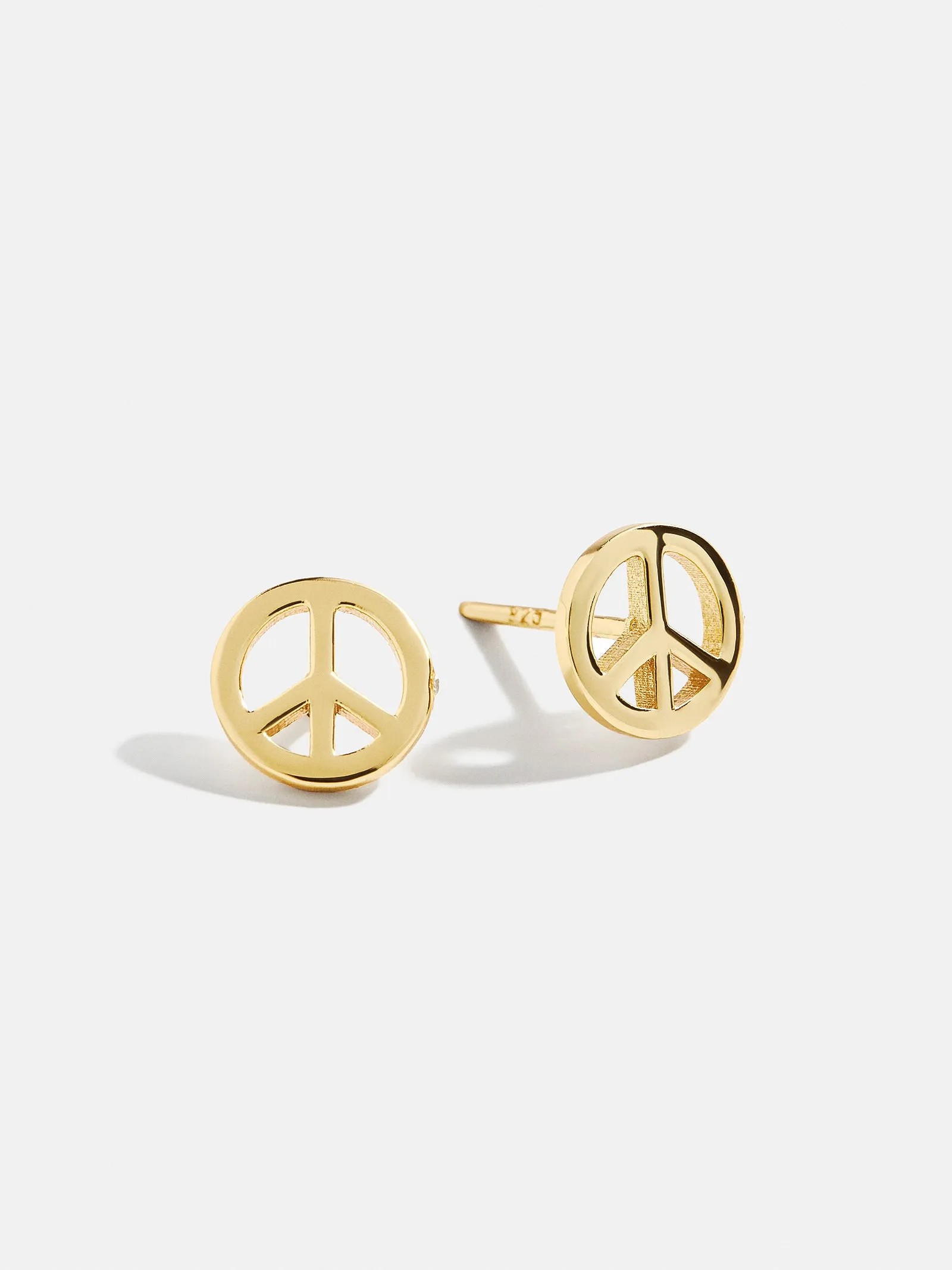 18K Gold Peace Sign Delicate Stud Earrings - Peace Sign sold by BaubleBar