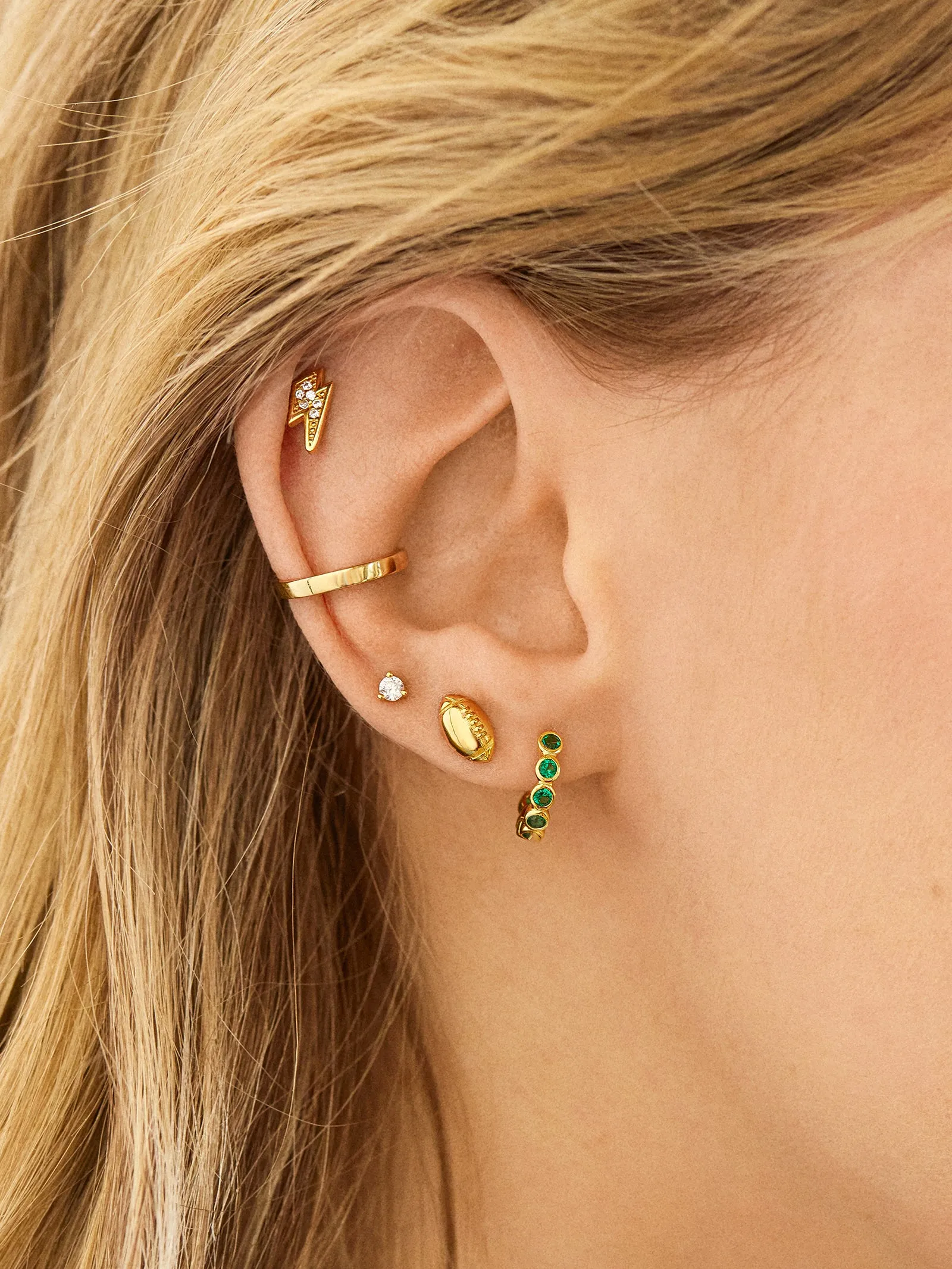 18K Gold Celestial Delicate Stud - Lightning Bolt sold by BaubleBar product image thumbnail 2