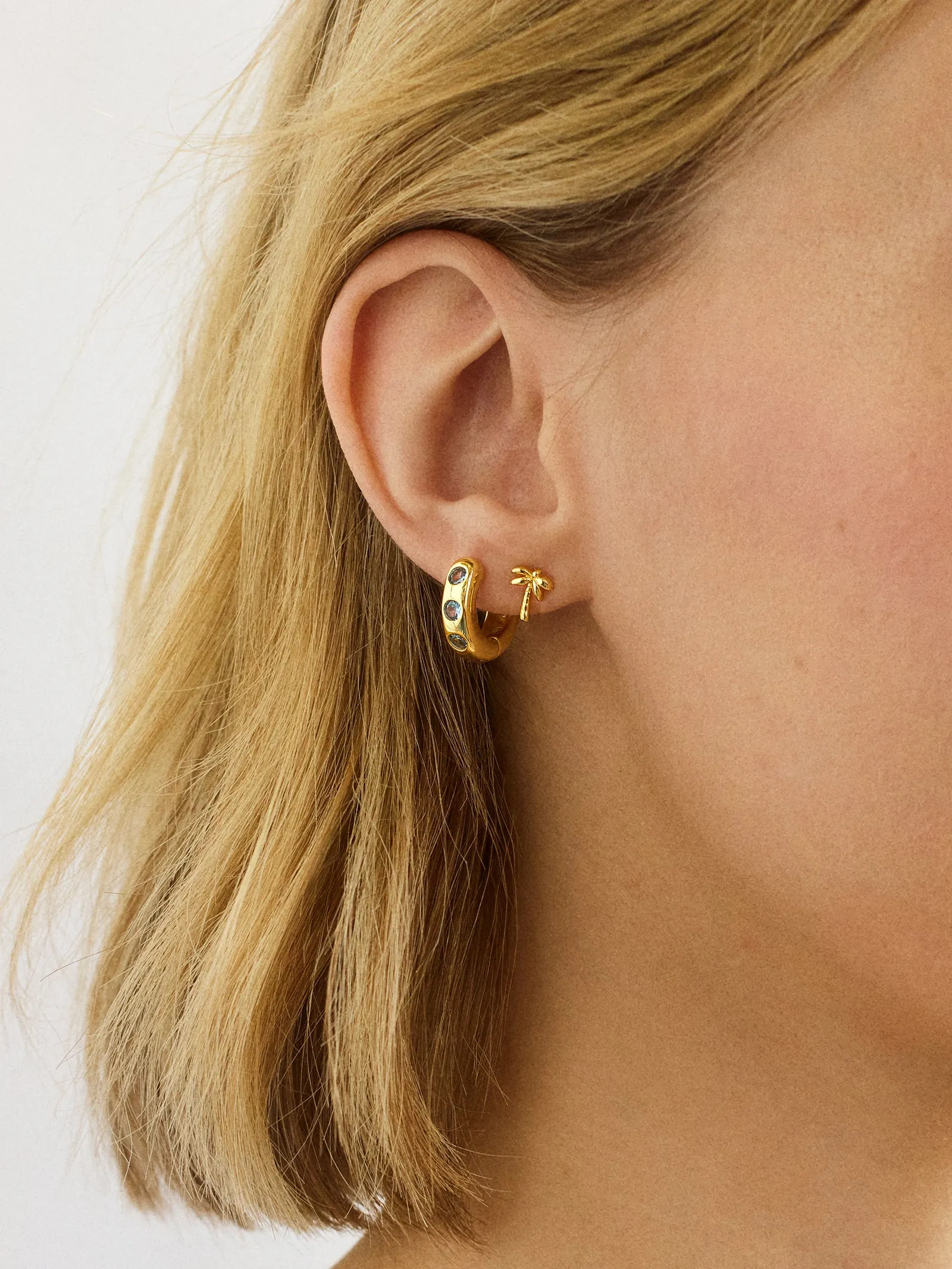 18K Gold Just For Fun Earrings - Palm Tree sold by BaubleBar product image thumbnail 2