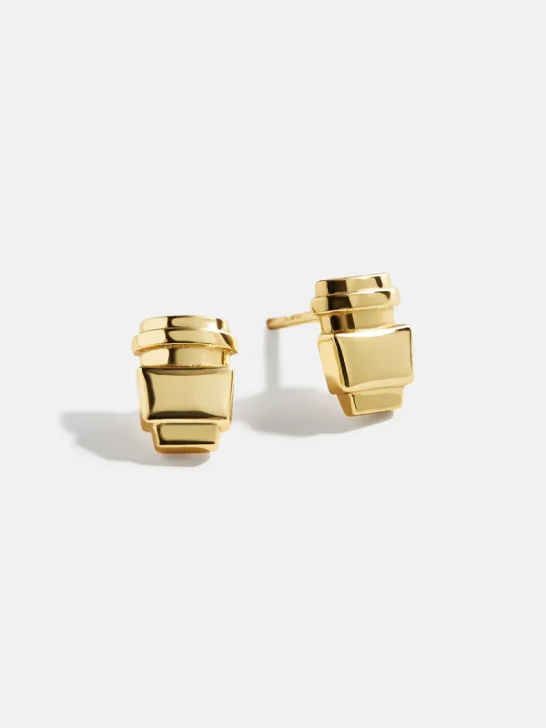 18K Gold Just For Fun Earrings - Coffee sold by BaubleBar