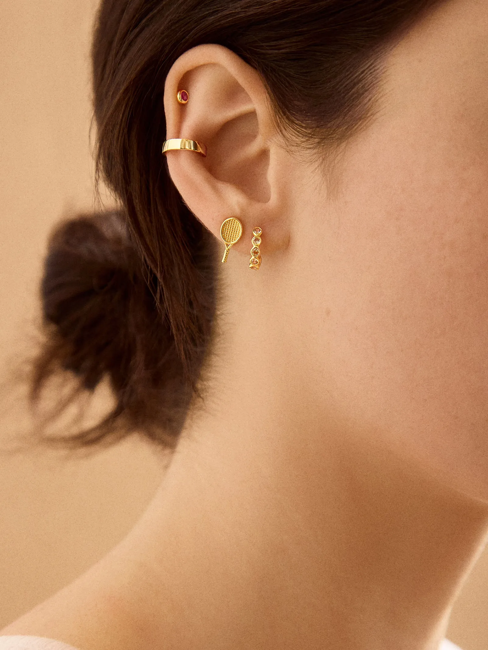 18K Gold Sports Delicate Stud - Tennis sold by BaubleBar product image thumbnail 2