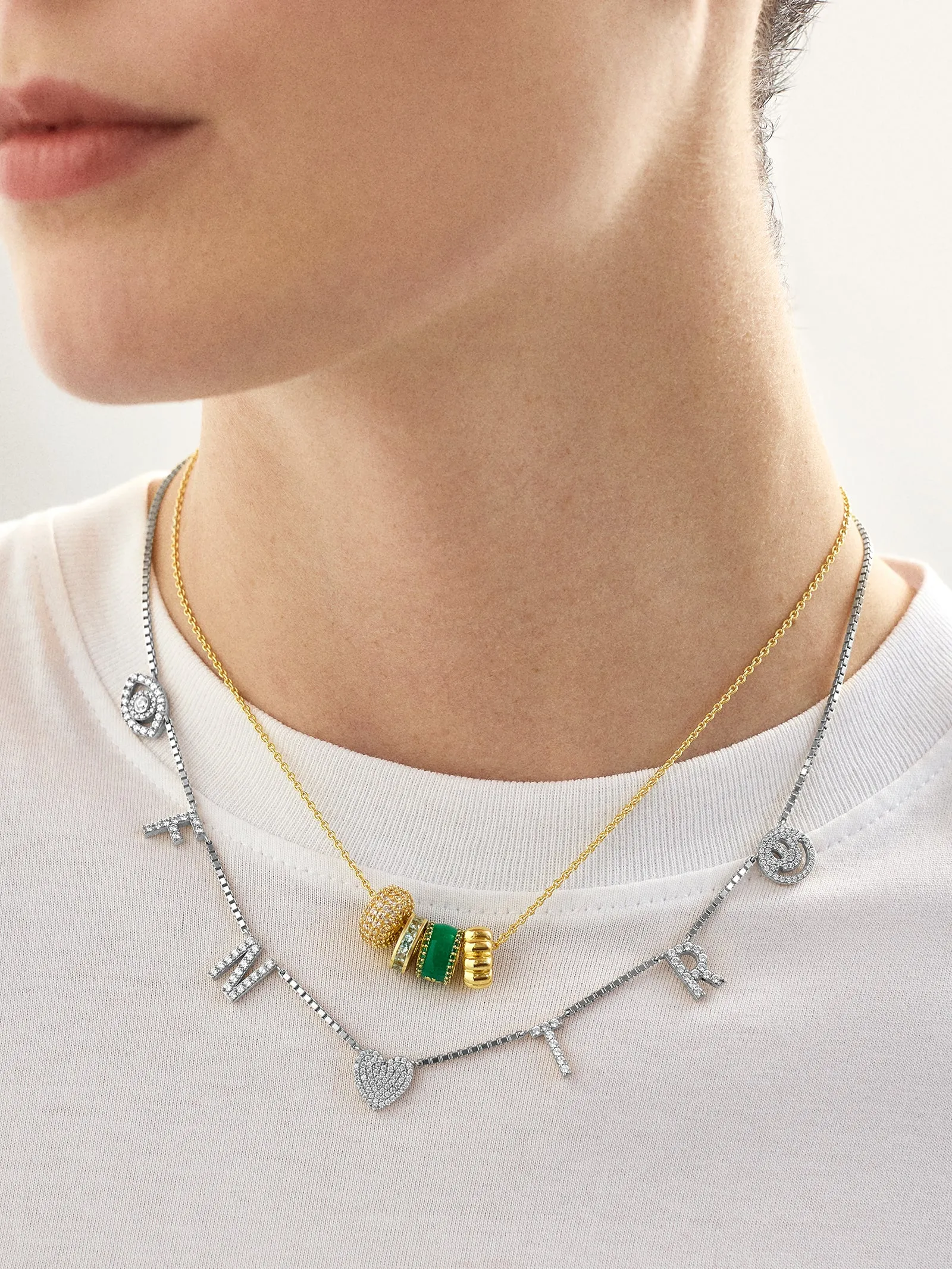 Sterling Silver Custom Icon Necklace - Sterling Silver. Pavé Cubic Zirconia Stones sold by BaubleBar product image thumbnail 2