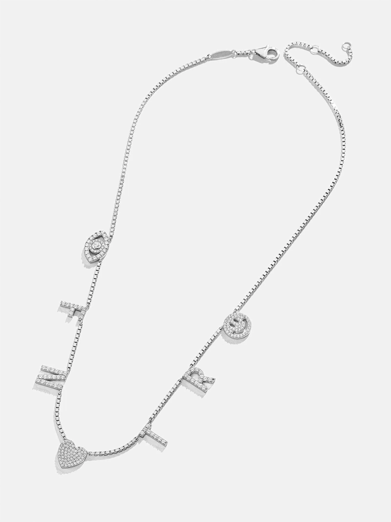 Sterling Silver Custom Icon Necklace - Sterling Silver. Pavé Cubic Zirconia Stones sold by BaubleBar product image thumbnail 3