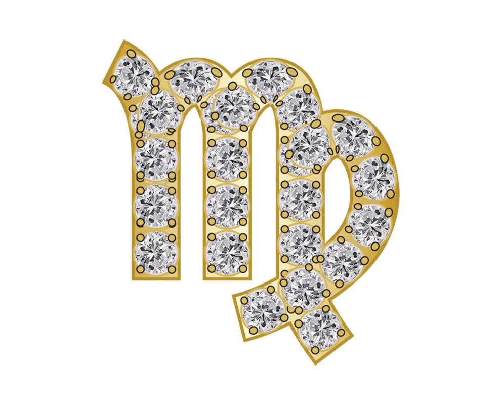 Virgo Zodiac Icon - Pavé Gold sold by BaubleBar