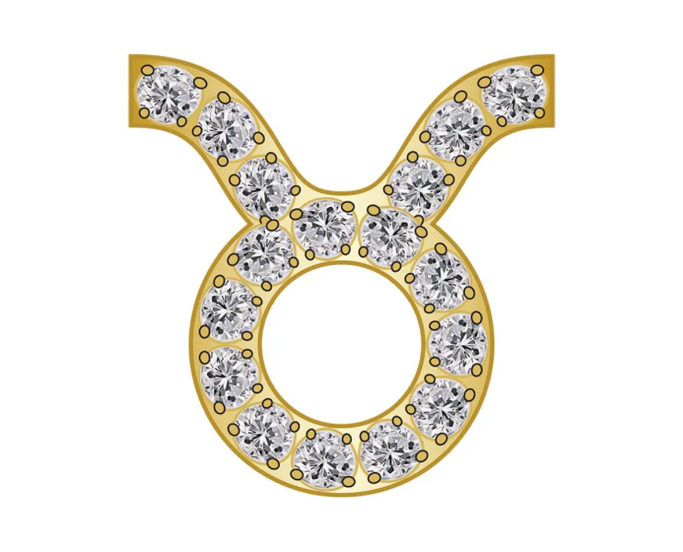 Taurus Zodiac Icon - Pavé Gold sold by BaubleBar