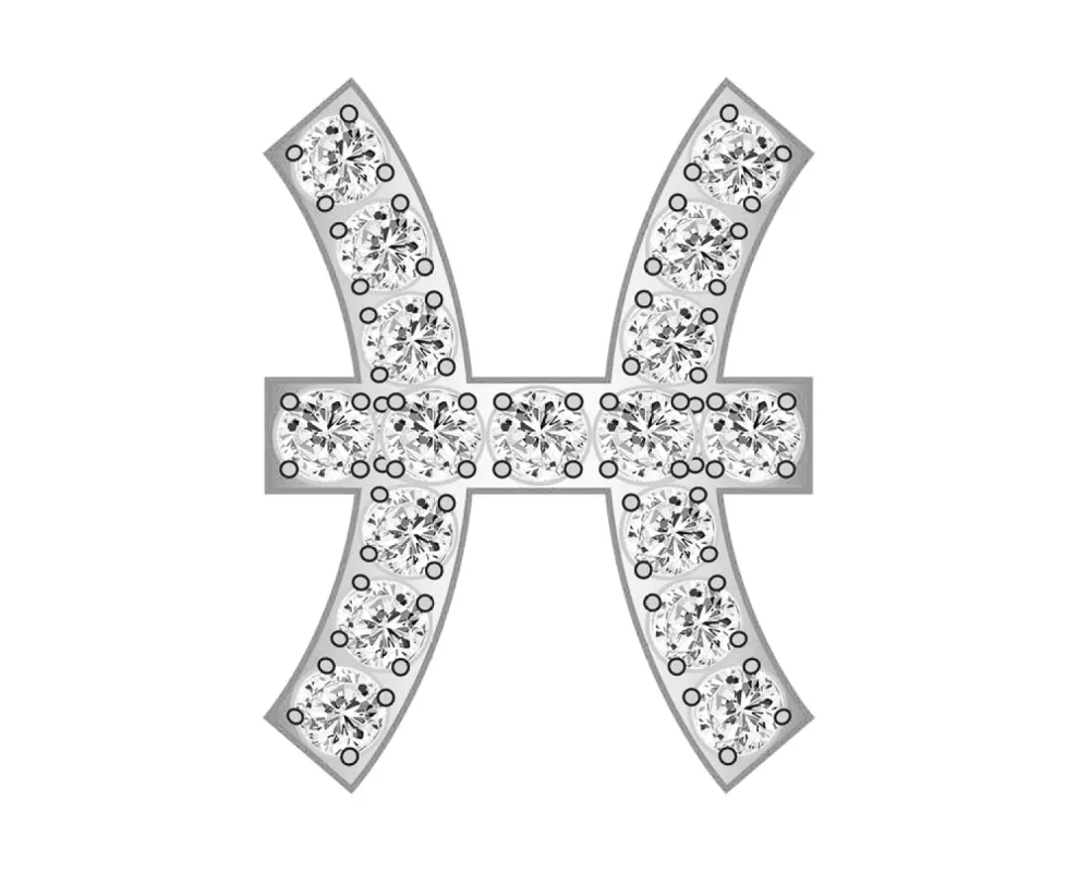 Pisces Zodiac Icon - Pavé Silver sold by BaubleBar