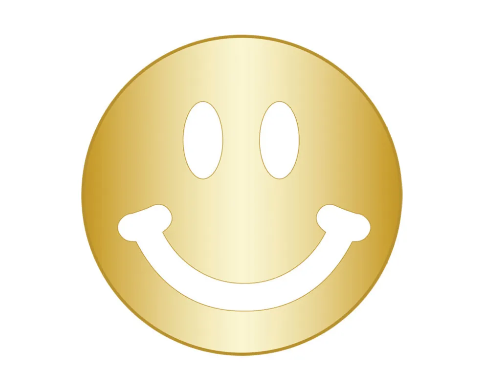 Smiley Face Icon - Gold sold by BaubleBar
