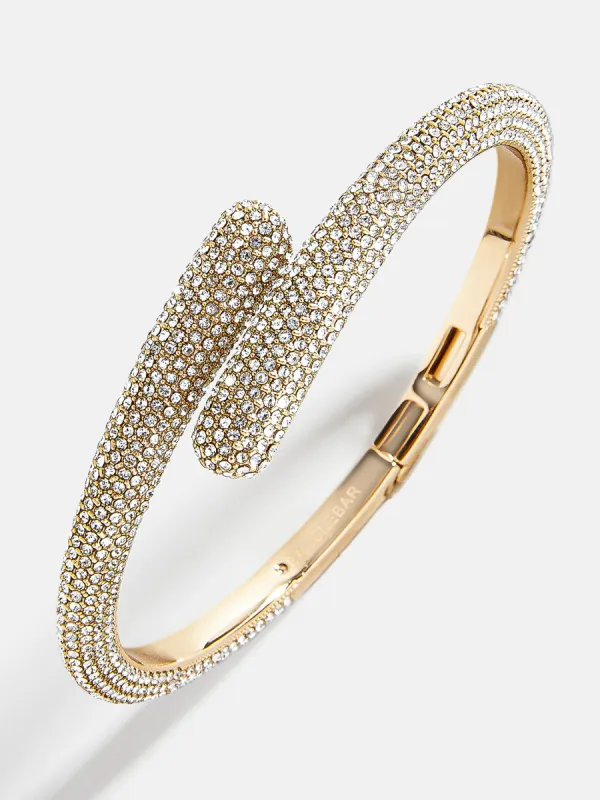 Naomi Wrap Hinge Bangle - Gold/Pavé sold by BaubleBar