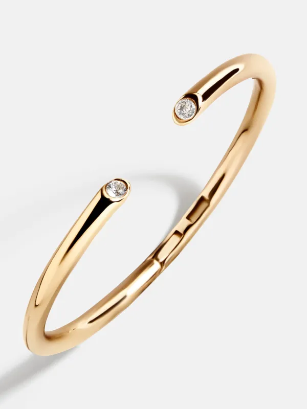 Clara Classic Bezel Cuff - Gold/Pavé sold by BaubleBar