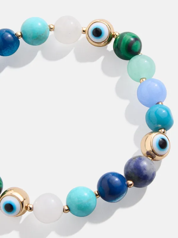 Evil Eye Semi-Precious Stretch Bracelet - Blue sold by BaubleBar