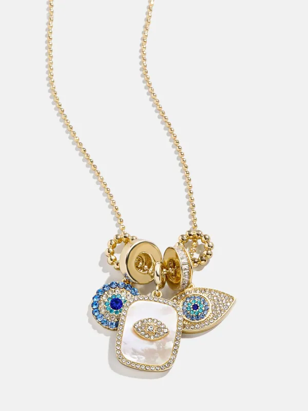 Evil Eye Charm Necklace - Gold/Blue sold by BaubleBar