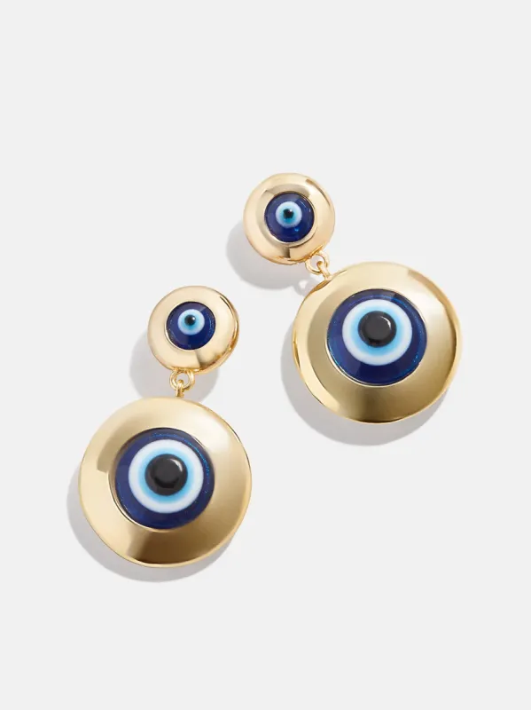 Divine Eyes Earrings - Gold/Blue sold by BaubleBar