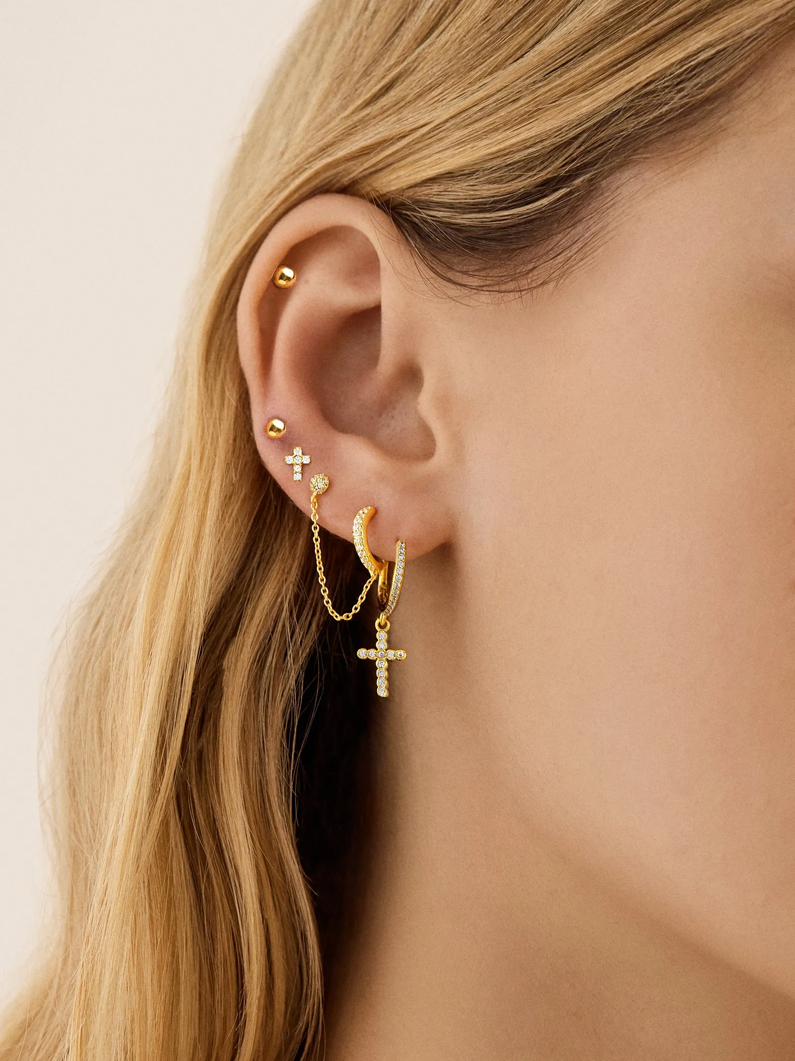 18K Gold Cross Earrings - Cross sold by BaubleBar product image thumbnail 2
