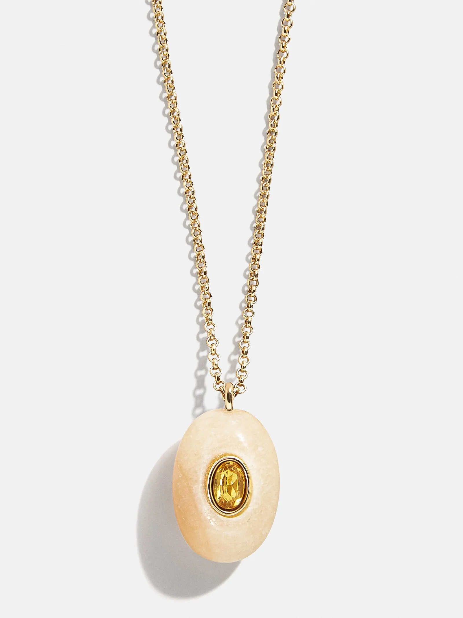 Aura Semi-Precious Pendant Necklace - Yellow sold by BaubleBar