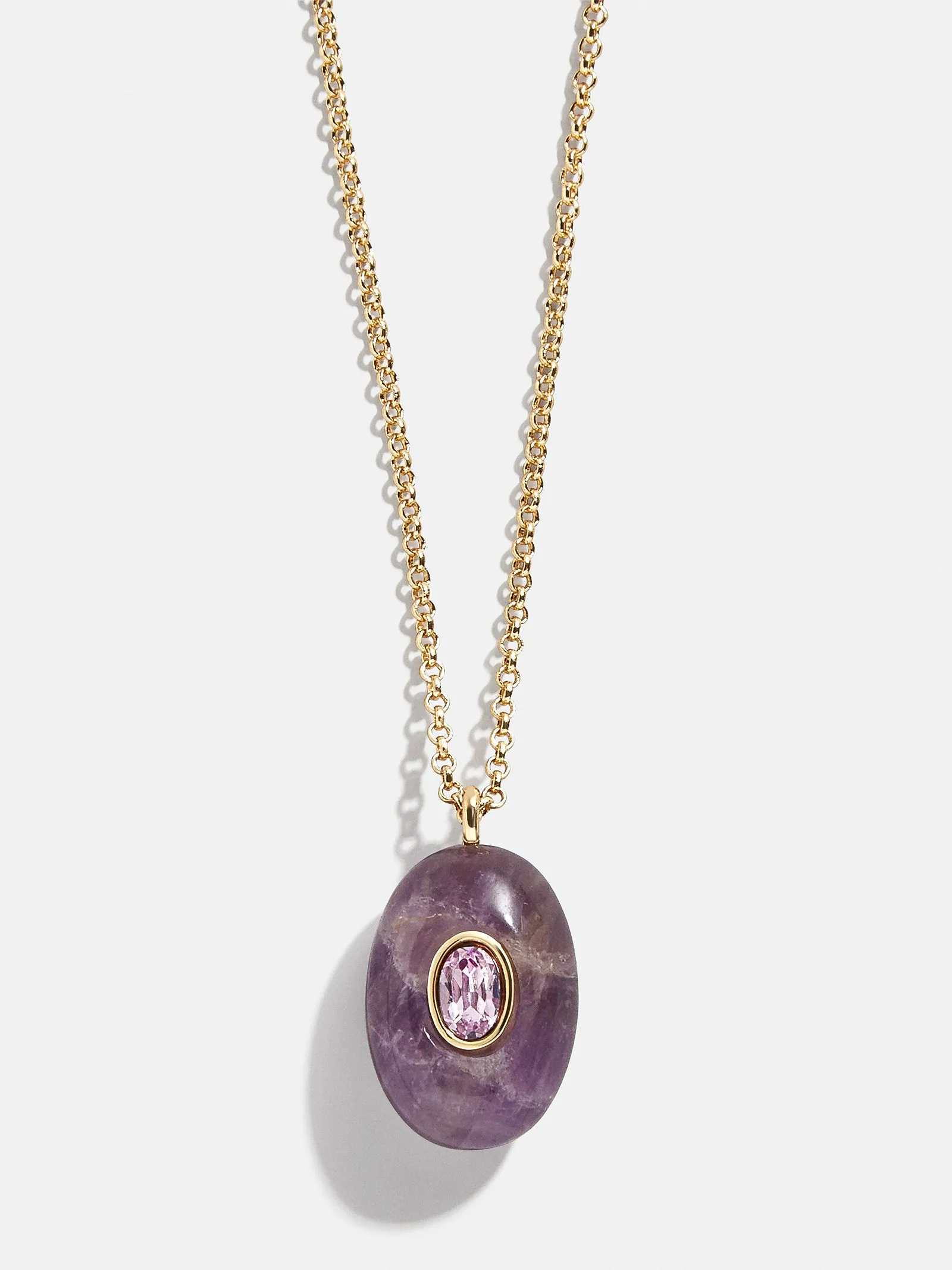 Aura Semi-Precious Pendant Necklace - Amethyst sold by BaubleBar