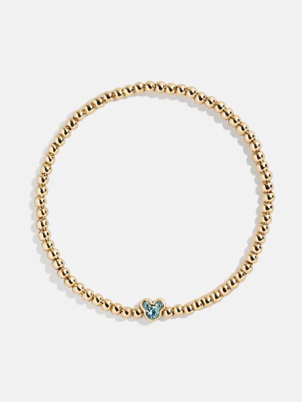 Disney Mickey Mouse Birthstone Pisa Bracelet - Aquamarine sold by BaubleBar