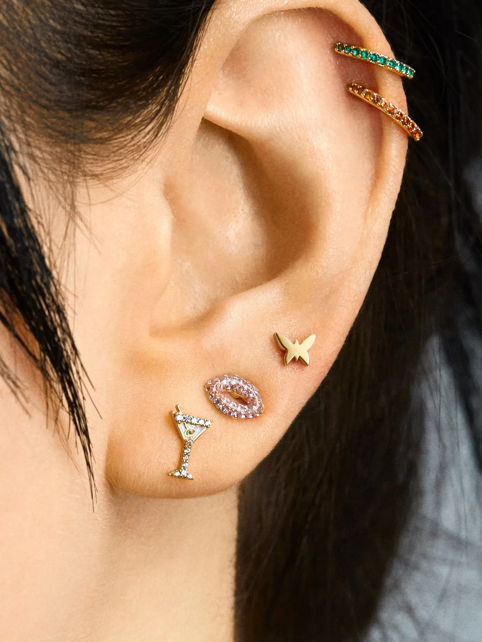 Martina 18K Gold Earrings - Clear sold by BaubleBar product image thumbnail 2