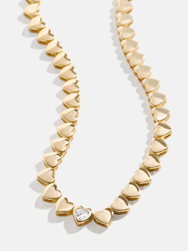 18K Gold Daphne Tennis Necklace - Gold/Pavé sold by BaubleBar