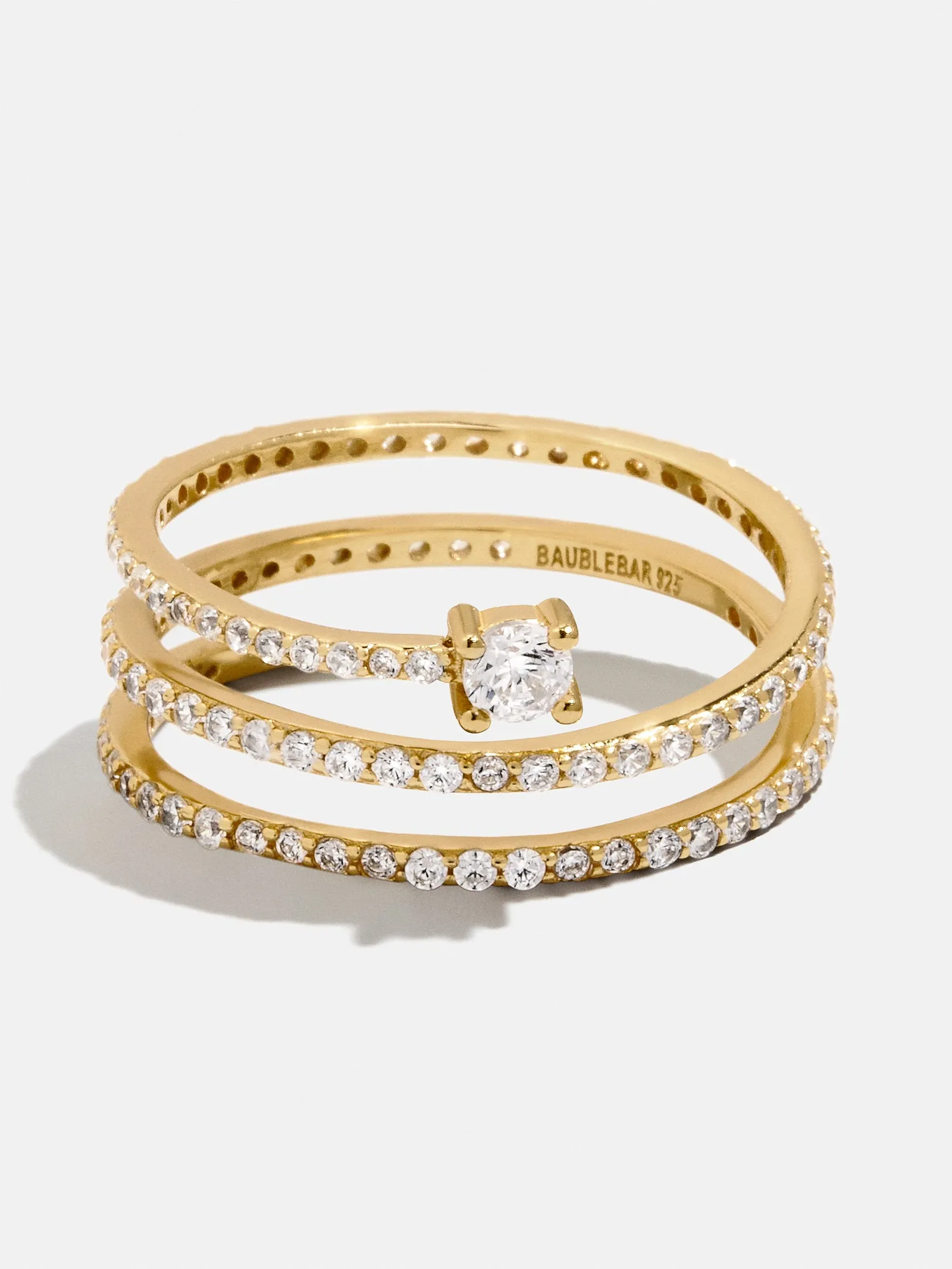18K Gold Celine Ring - Gold/Pavé sold by BaubleBar