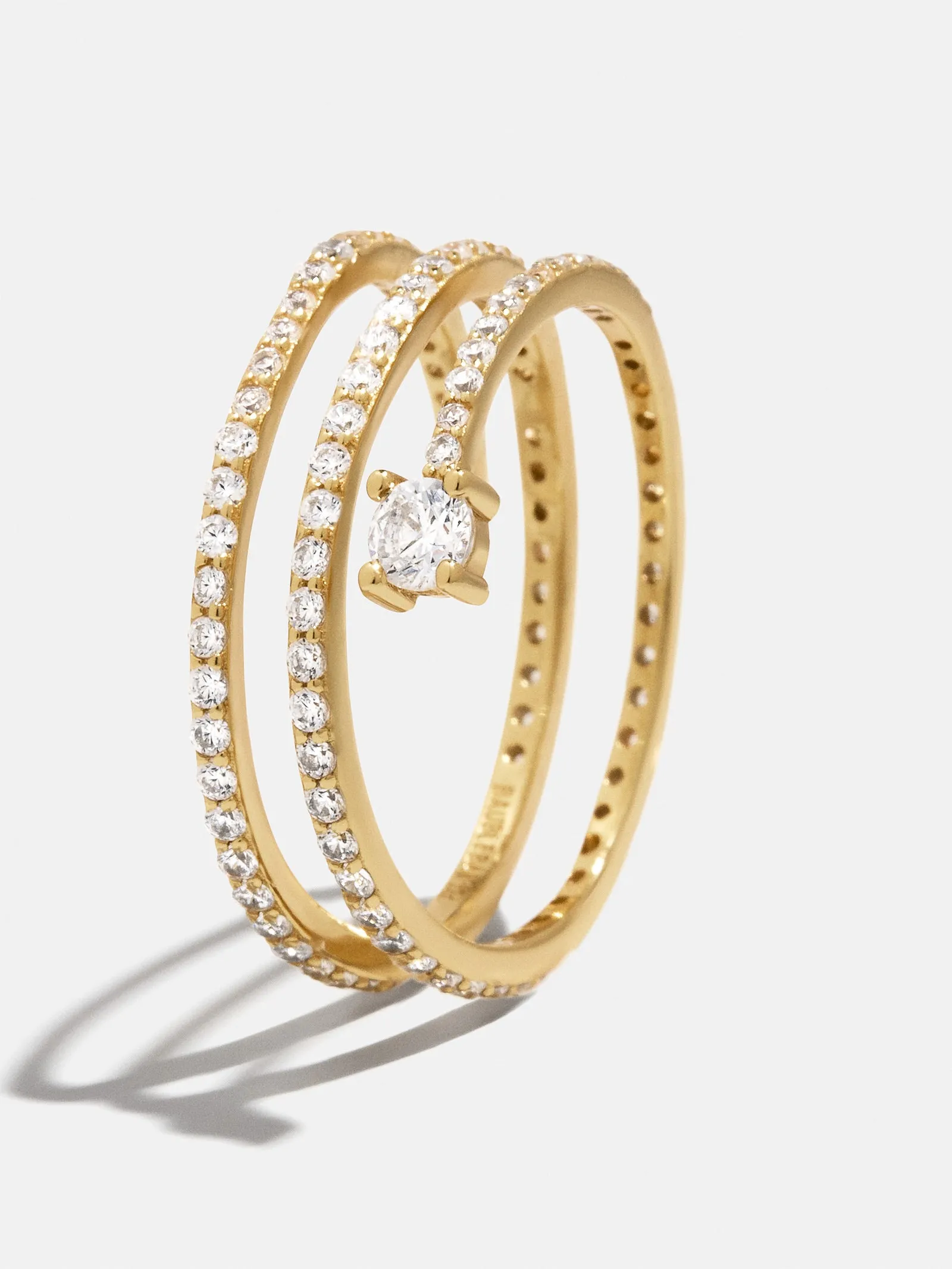 18K Gold Celine Ring - Gold/Pavé sold by BaubleBar product image thumbnail 3