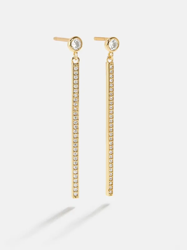 18K Gold Bella Earrings - Gold/Pavé sold by BaubleBar